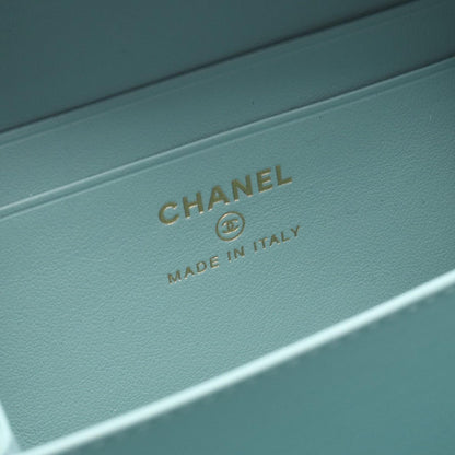 Chanel Shoulder Bag CC Filigree Mini Vanity Light Blue Caviar Leather CC — view 4