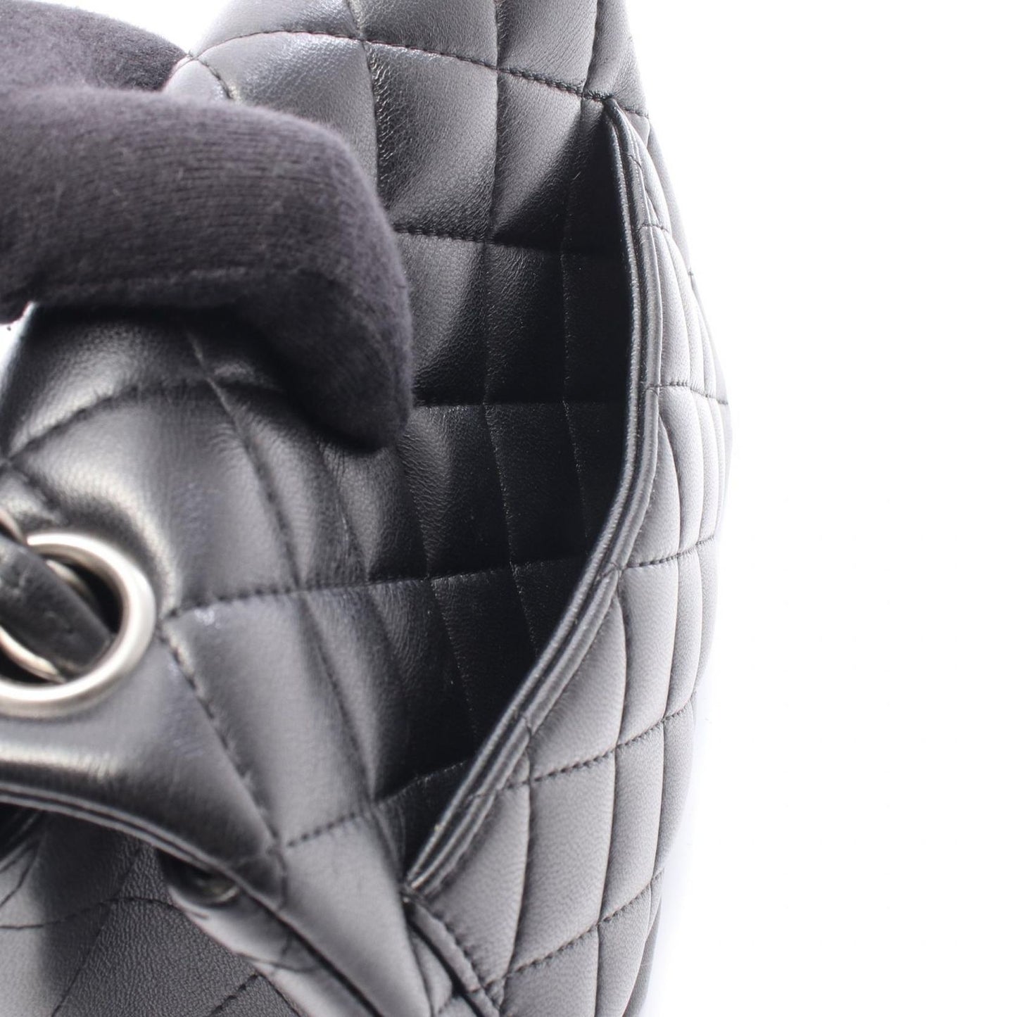 Chanel Shoulder Bag Mini Quilted Black Lambskin Chain — view 6