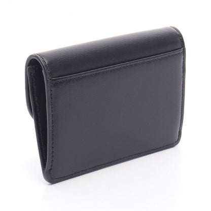 Celine Card Case Triomphe Black Leather with Flap Holder — view 2