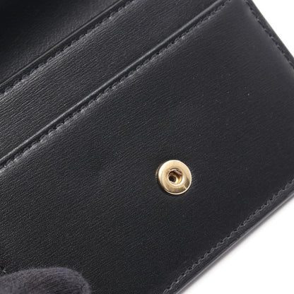Celine Card Case Triomphe Black Leather with Flap Holder — view 6