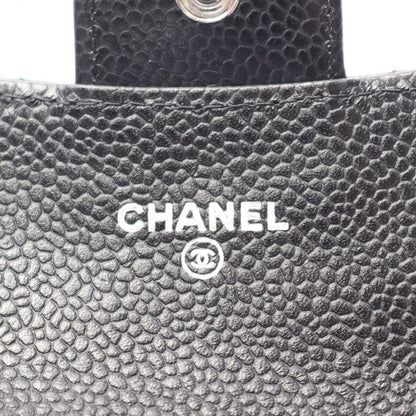 Chanel Card Case Quilted Black Caviar Leather — view 4