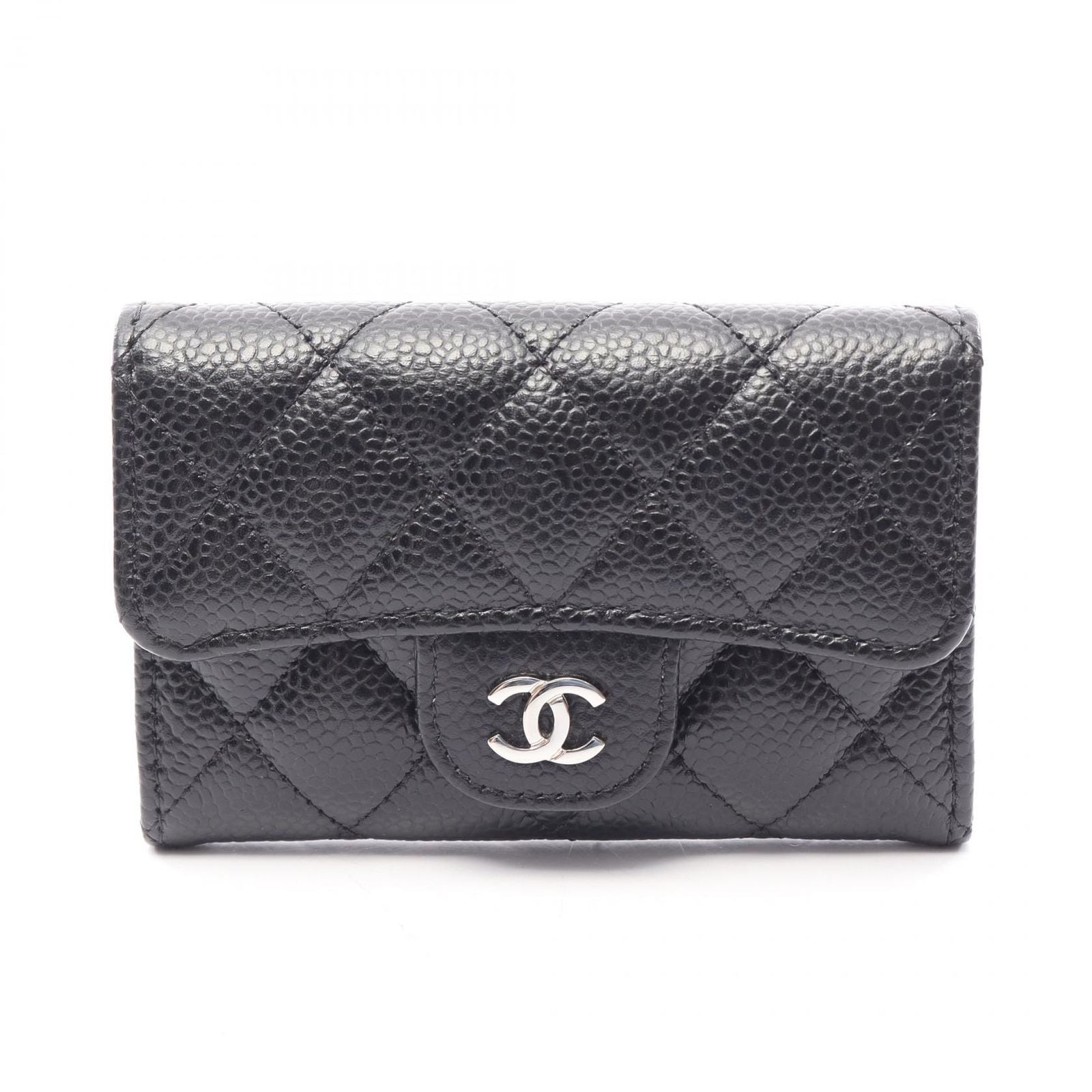 Chanel Card Case Quilted Black Caviar Leather