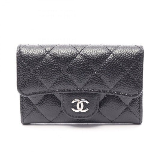Chanel Card Case Quilted Black Caviar Leather