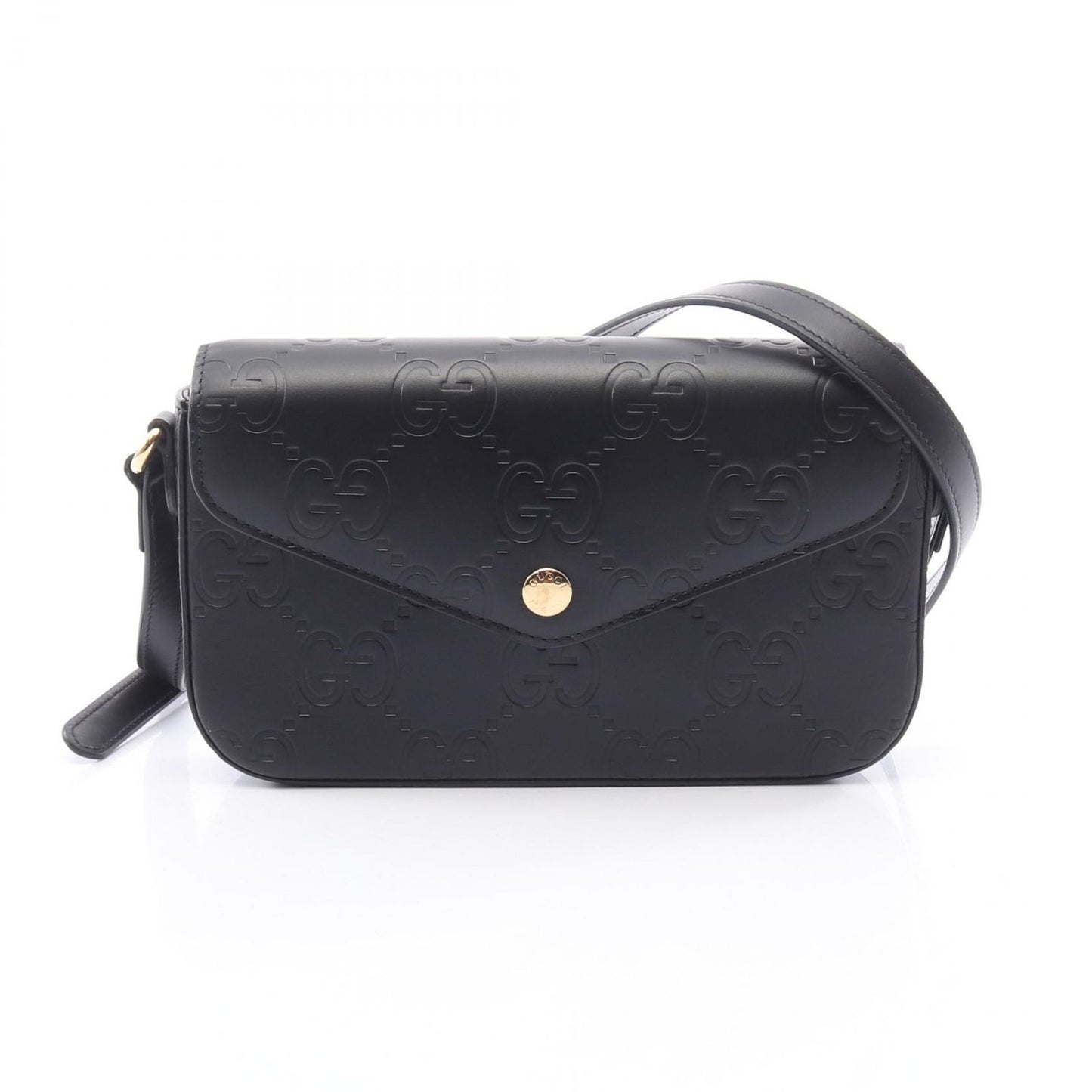 Gucci Shoulder Bag GG Super Mini Black Leather