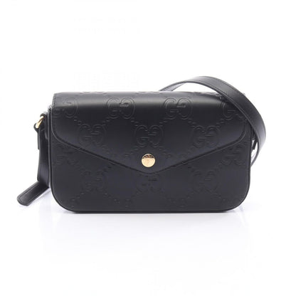 Gucci Shoulder Bag GG Super Mini Black Leather