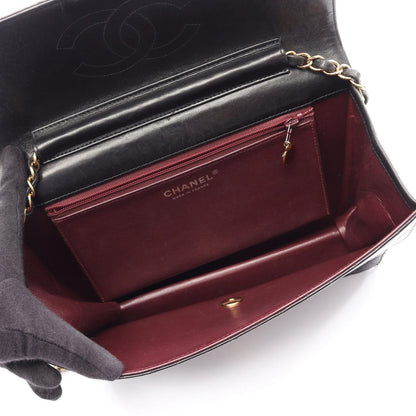 Chanel Shoulder Bag Quilted Single Flap Black Lambskin Chain — view 3