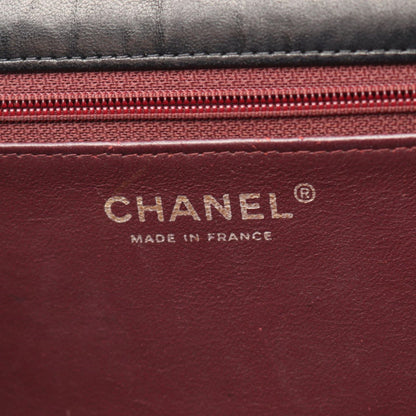 Chanel Shoulder Bag Quilted Single Flap Black Lambskin Chain — view 4