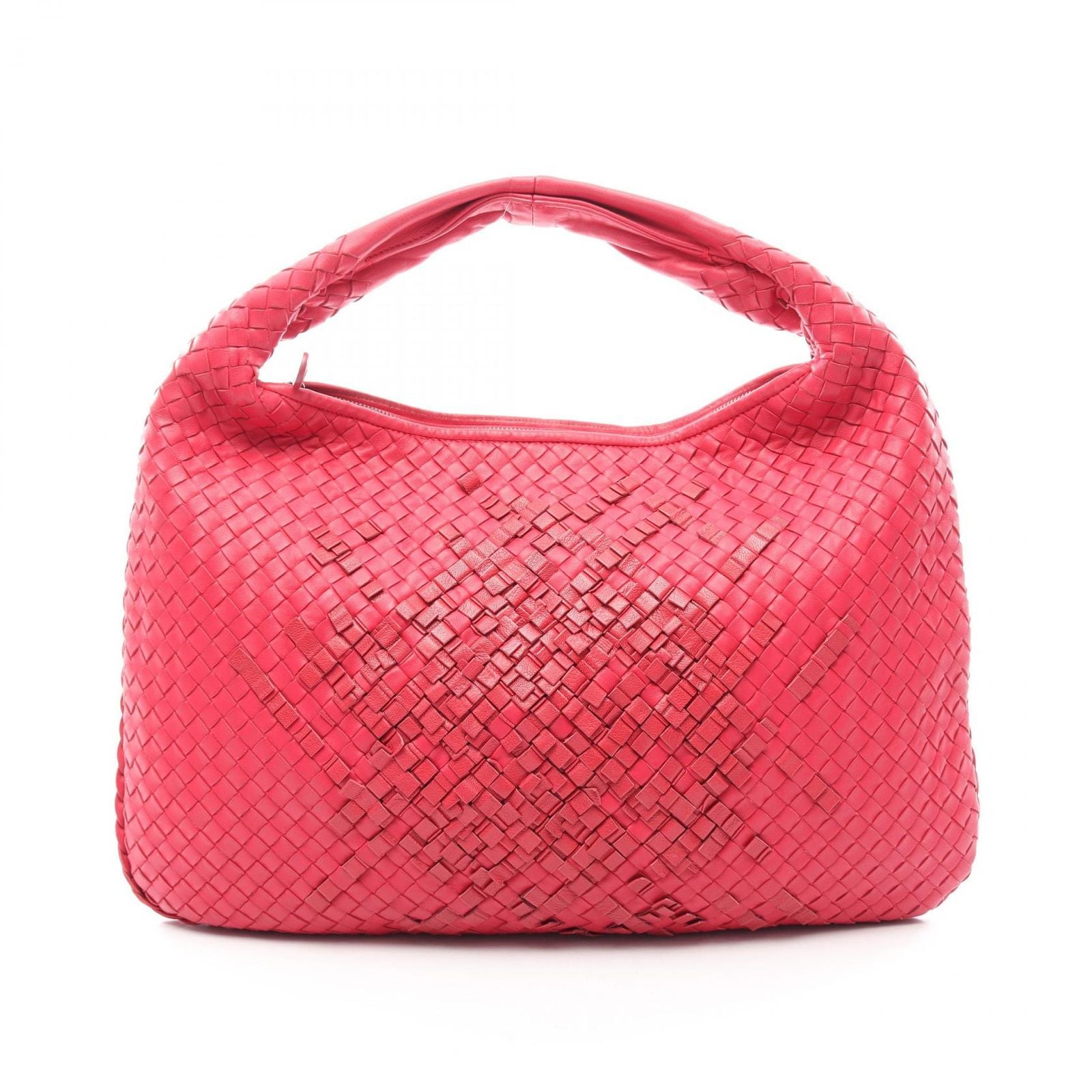 Bottega Veneta Handbag Intrecciato Hobo Red Leather