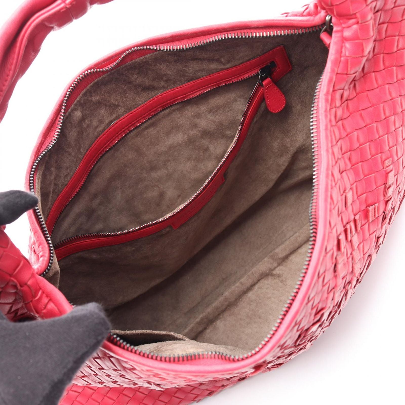 Bottega Veneta Handbag Intrecciato Hobo Red Leather — view 3