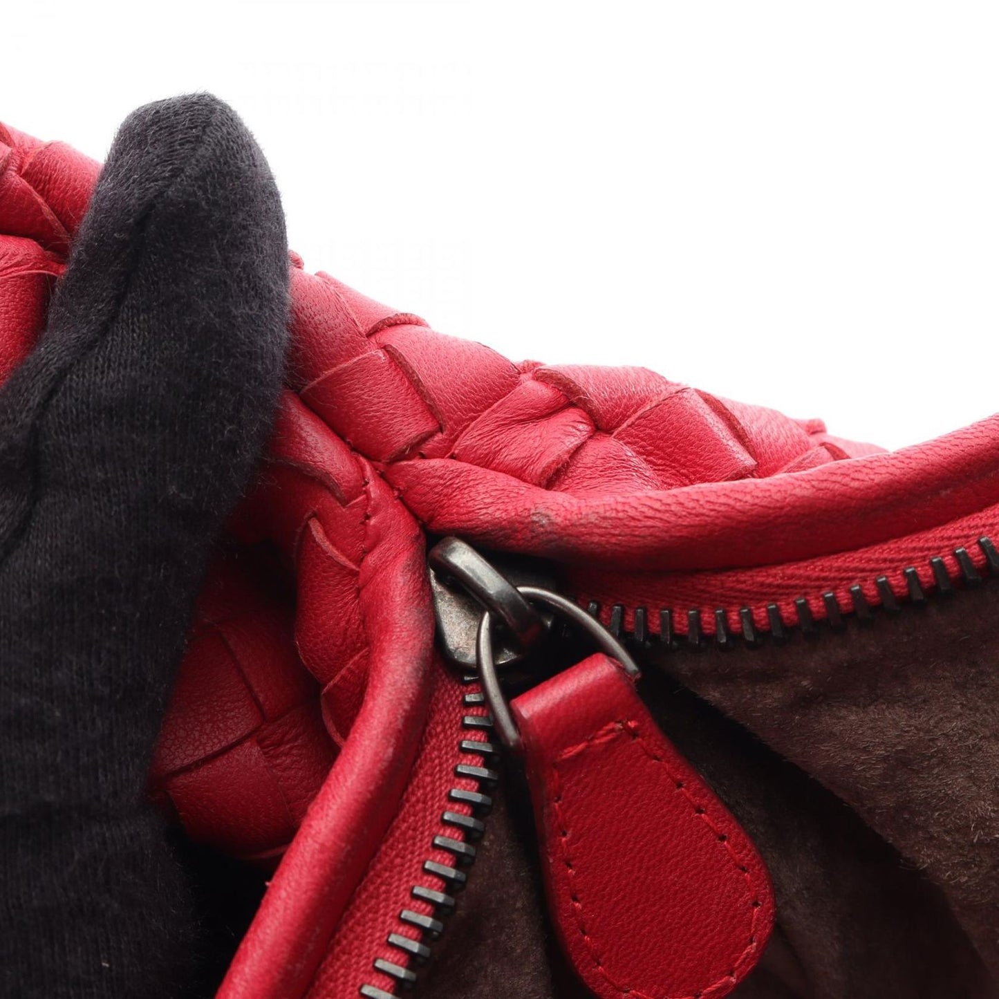 Bottega Veneta Handbag Intrecciato Hobo Red Leather — view 7