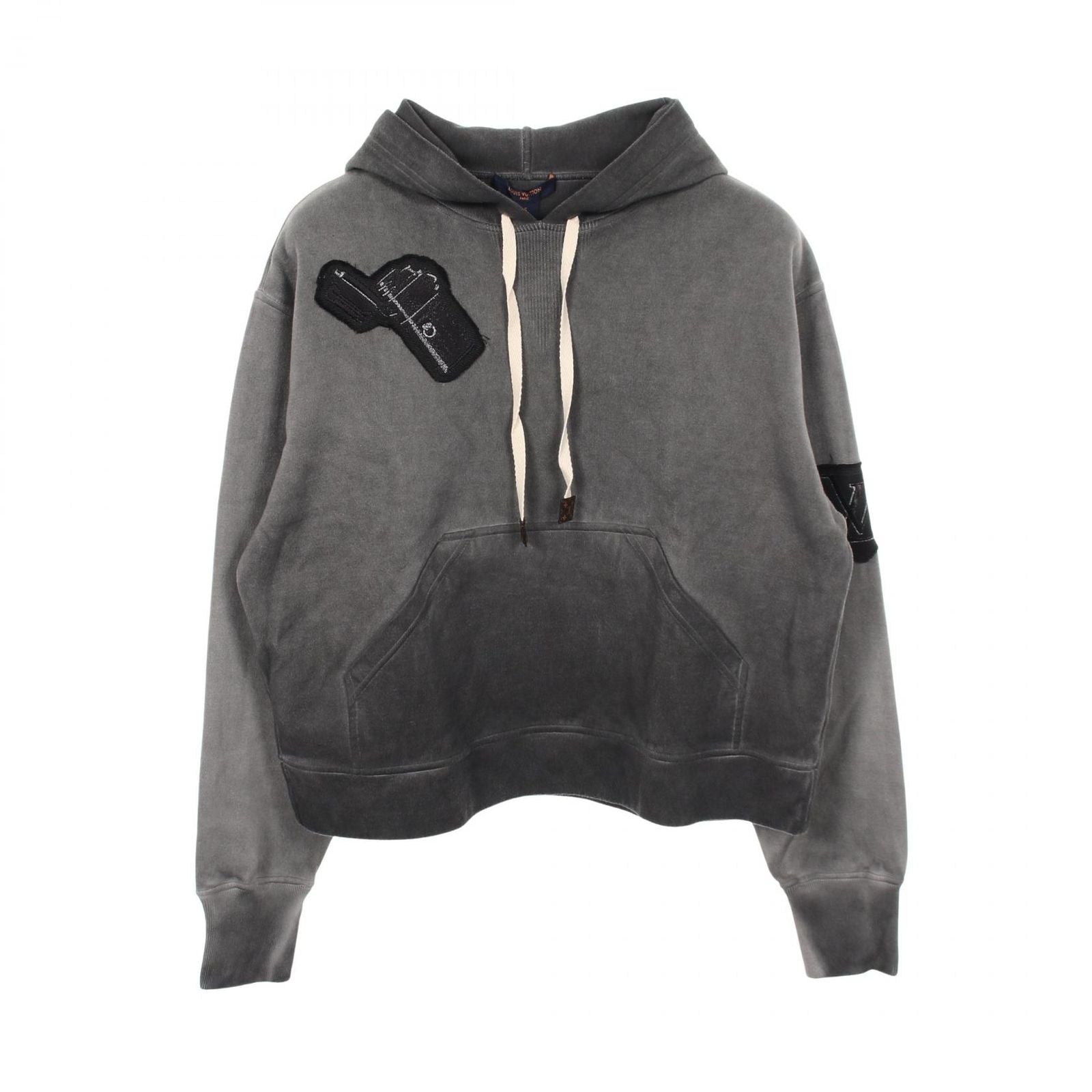 Louis Vuitton Hoodie Logo Patch Qqf Cotton Pullover