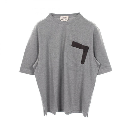 Hermes Long Sleeve T-Shirt Leather with Pocket Cotton