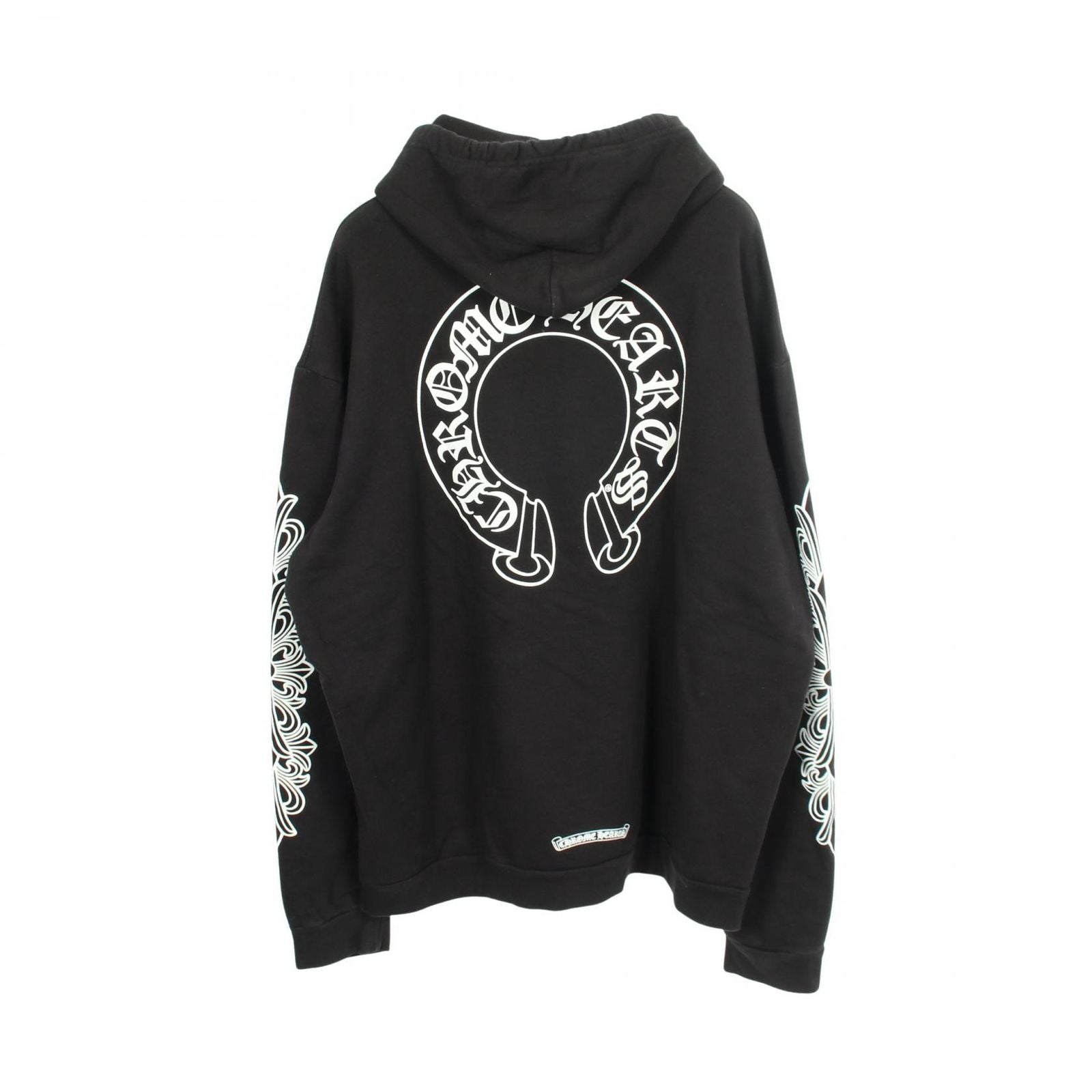 Chrome Hearts Hoodie Horse Shoe Arm Floral Print Cotton Pullover — view 2