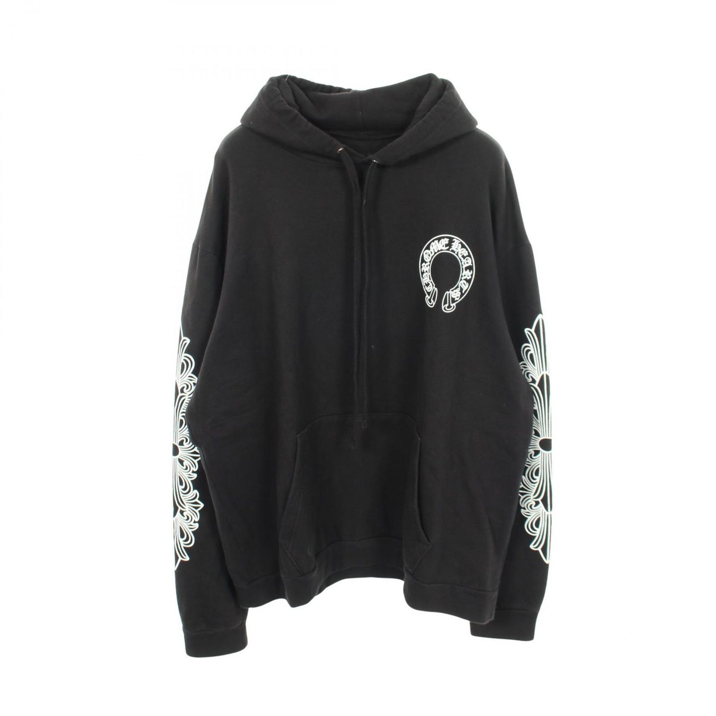 Chrome Hearts Hoodie Horse Shoe Arm Floral Print Cotton Pullover