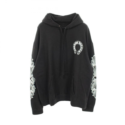Chrome Hearts Hoodie Horse Shoe Arm Floral Print Cotton Pullover