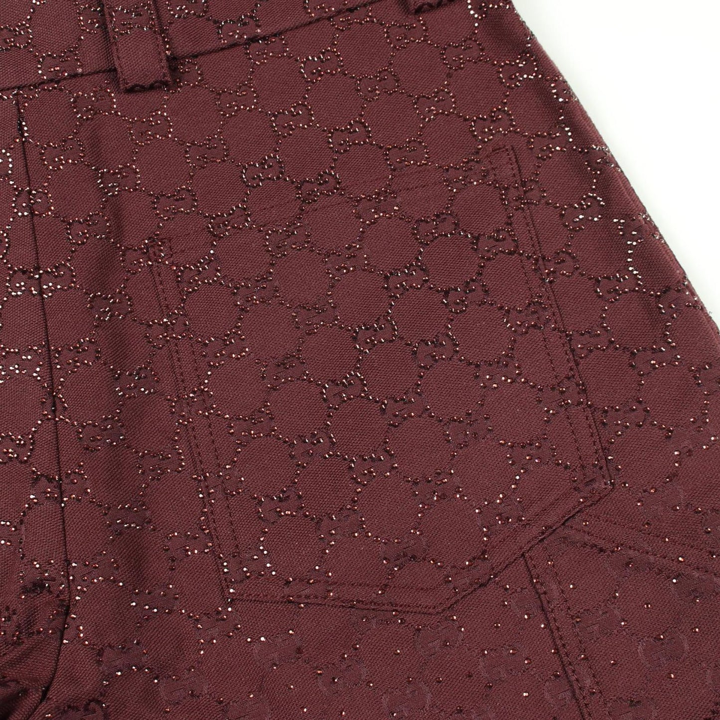 Gucci Denim Pants Crystal GG Cotton Shorts — view 7