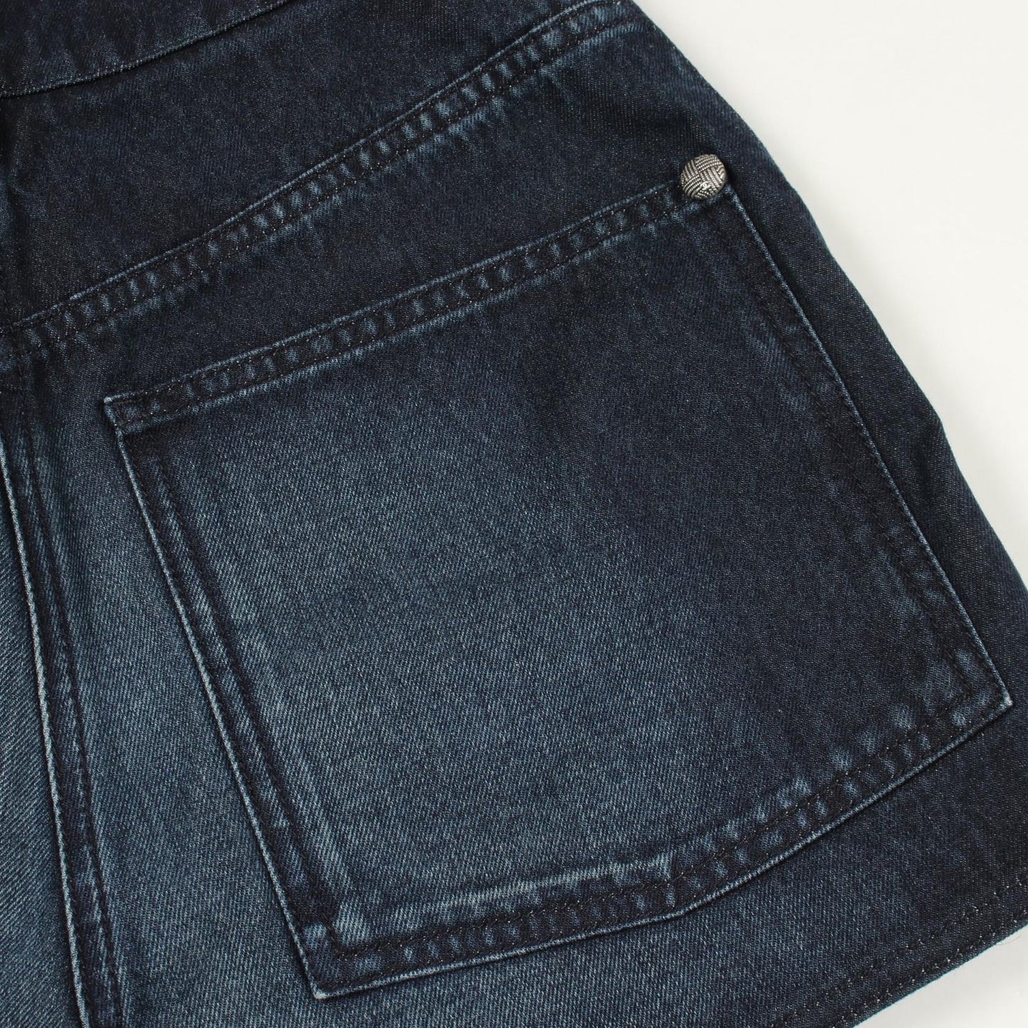 Chanel Denim Pants CC Logo Button Shorts Cotton — view 7