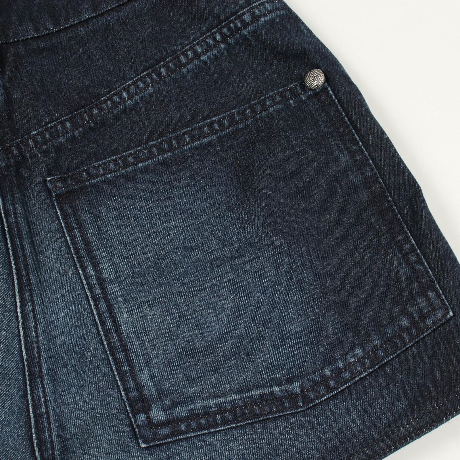 Chanel Denim Pants CC Logo Button Shorts Cotton — view 7