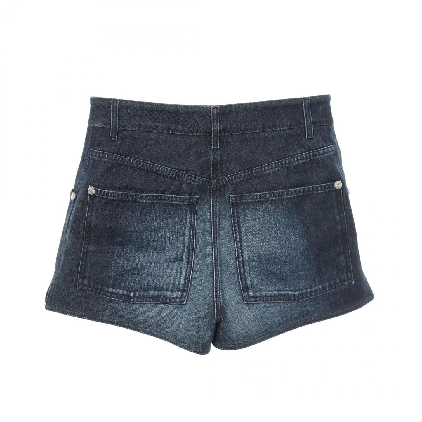 Chanel Denim Pants CC Logo Button Shorts Cotton — view 2