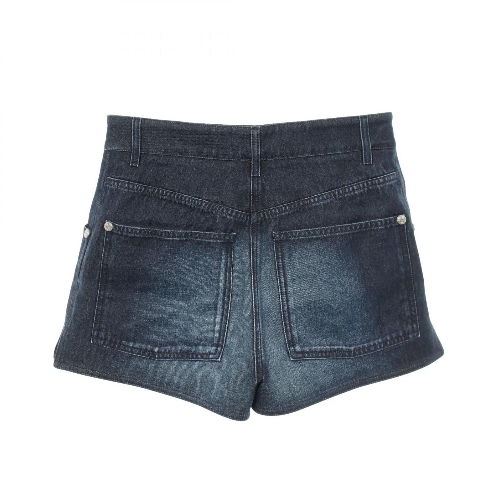 Chanel Denim Pants CC Logo Button Shorts Cotton — view 2
