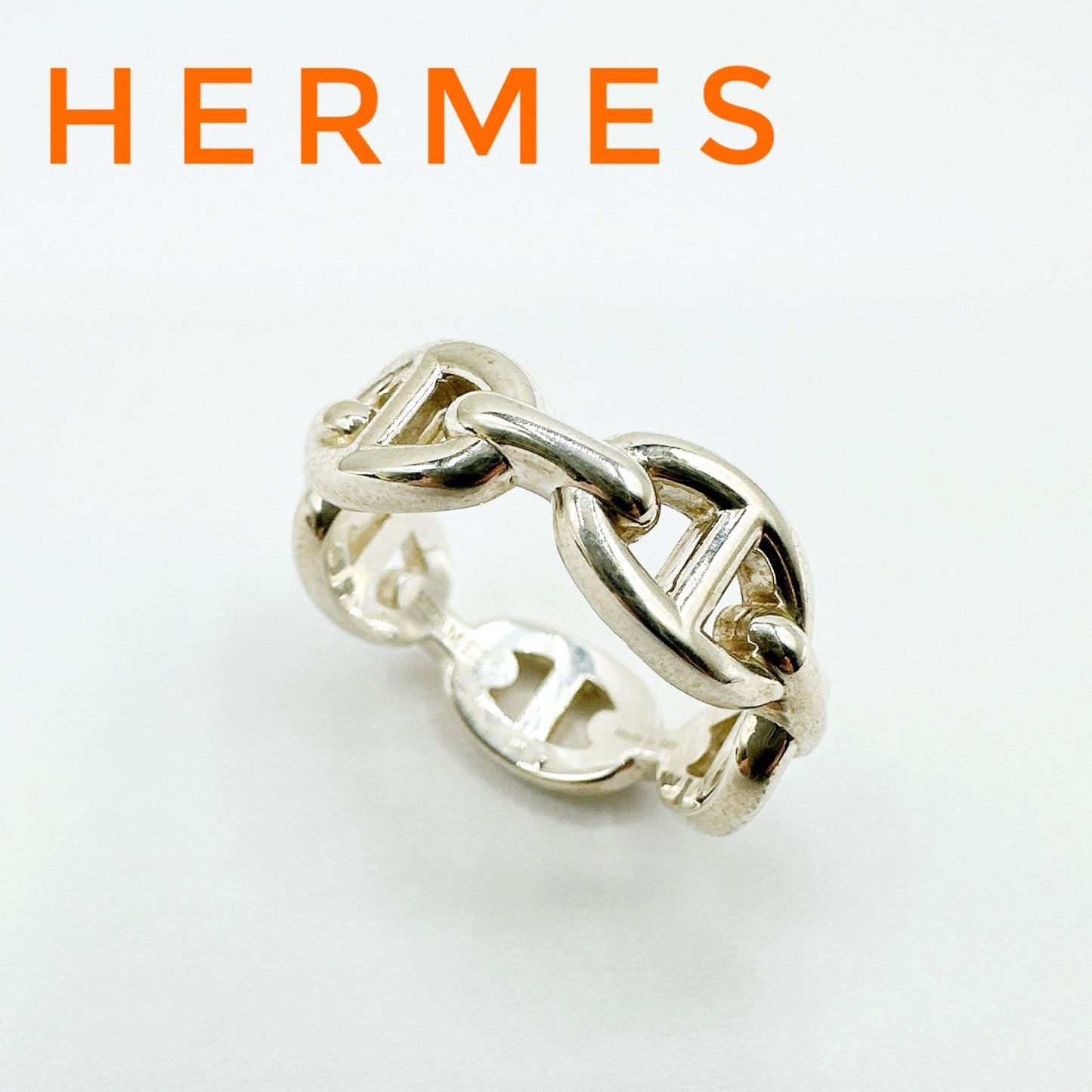 Hermes Chaine D'ancre Silver Ring