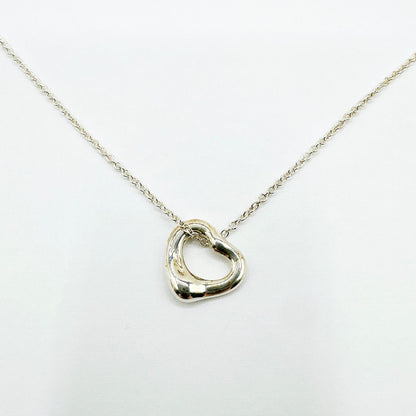 Tiffany & Co Open Heart Silver Necklace 40 cm — view 4
