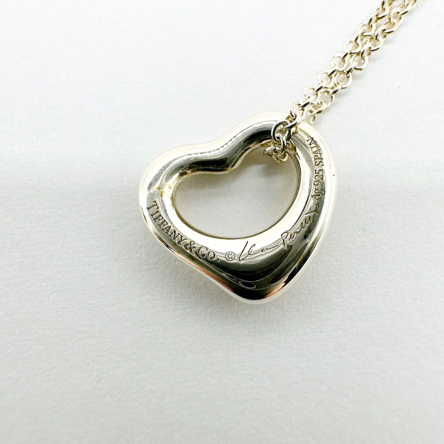 Tiffany & Co Open Heart Silver Necklace 40 cm — view 5