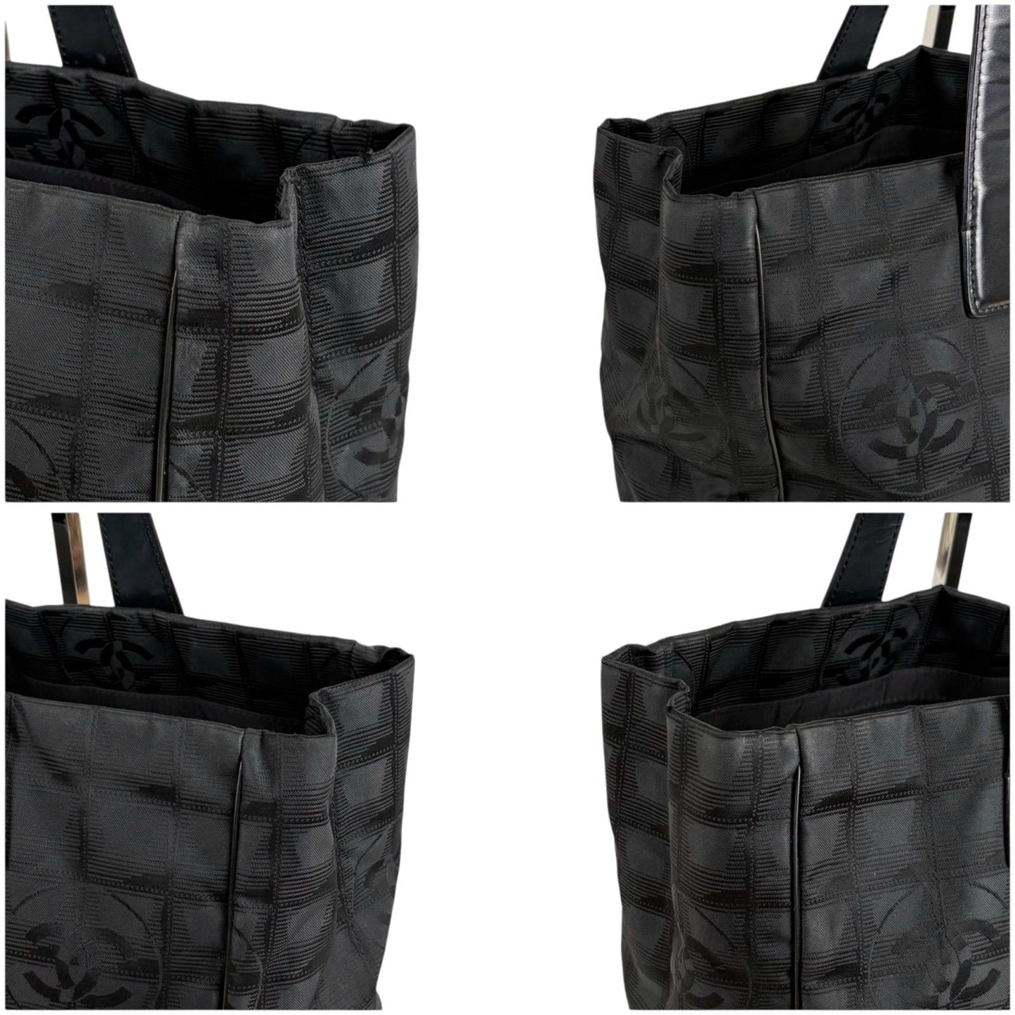 Chanel New Travel Line Tote Shoulder Black Nylon Canvas — view 5