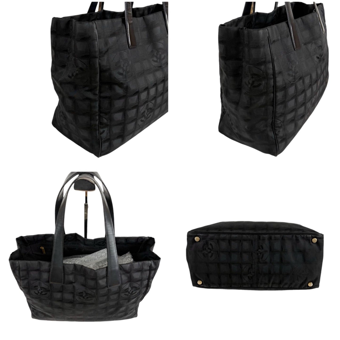 Chanel New Travel Line Tote Shoulder Black Nylon Canvas — view 4