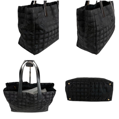 Chanel New Travel Line Tote Shoulder Black Nylon Canvas — view 4