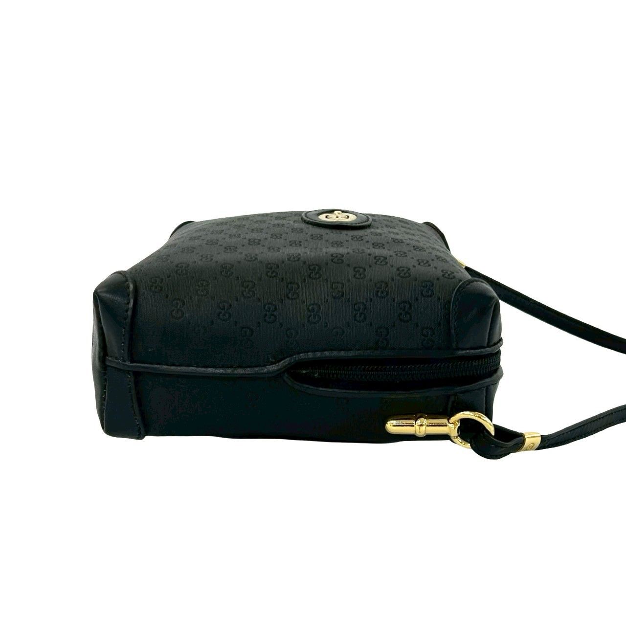 Gucci Vintage Micro GG Logo Leather Mini Shoulder Bag Pochette Black — view 6