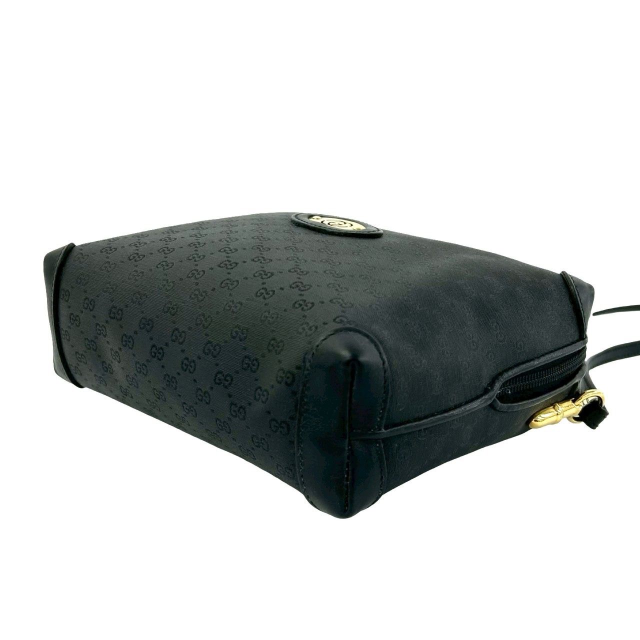 Gucci Vintage Micro GG Logo Leather Mini Shoulder Bag Pochette Black — view 8