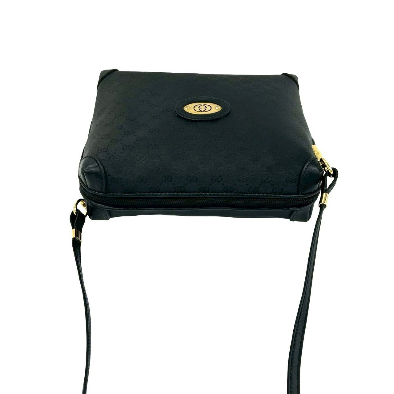 Gucci Vintage Micro GG Logo Leather Mini Shoulder Bag Pochette Black — view 4