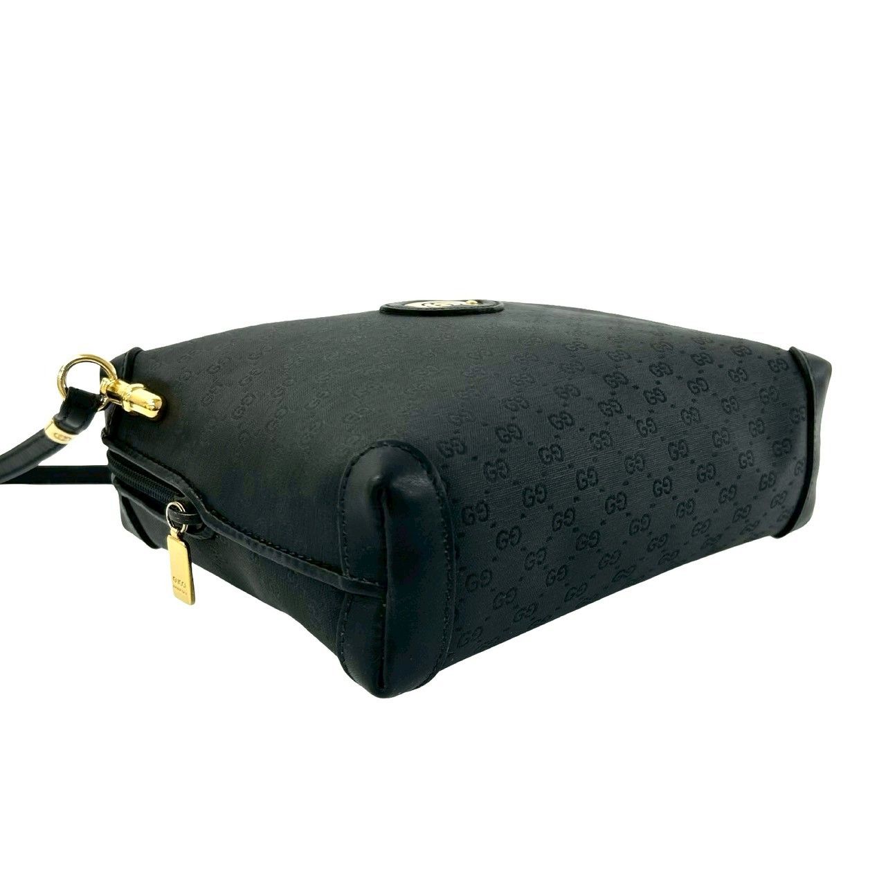 Gucci Vintage Micro GG Logo Leather Mini Shoulder Bag Pochette Black — view 7