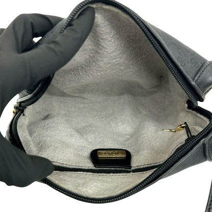 Gucci Vintage Micro GG Logo Leather Mini Shoulder Bag Pochette Black — view 9