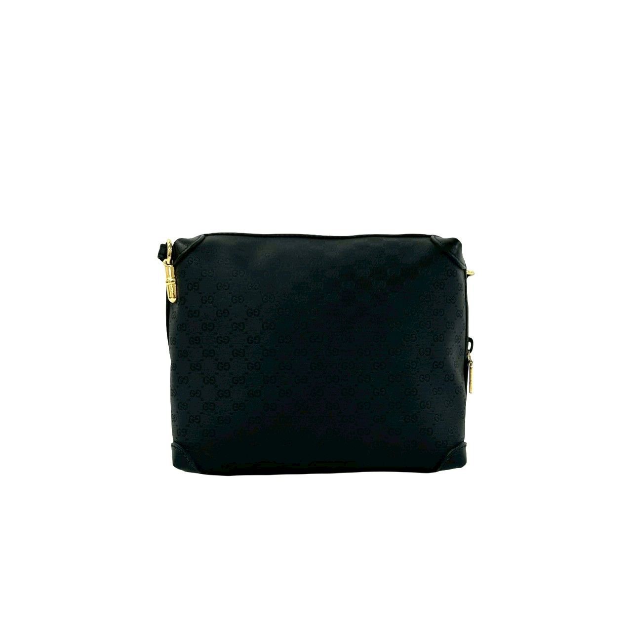 Gucci Vintage Micro GG Logo Leather Mini Shoulder Bag Pochette Black — view 3