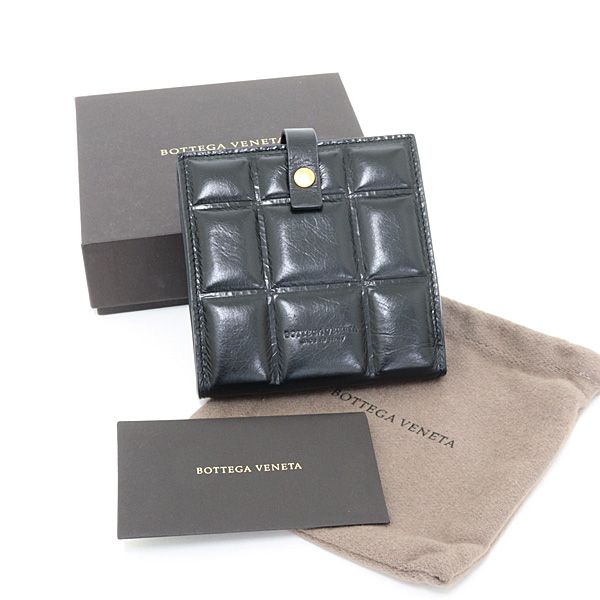 Bottega Veneta Patted Bifold Wallet Leather Black Lattice — view 6