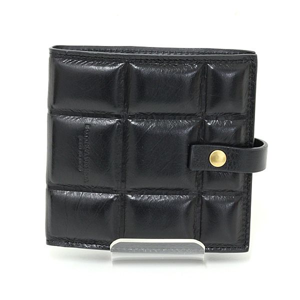 Bottega Veneta Patted Bifold Wallet Leather Black Lattice — view 2