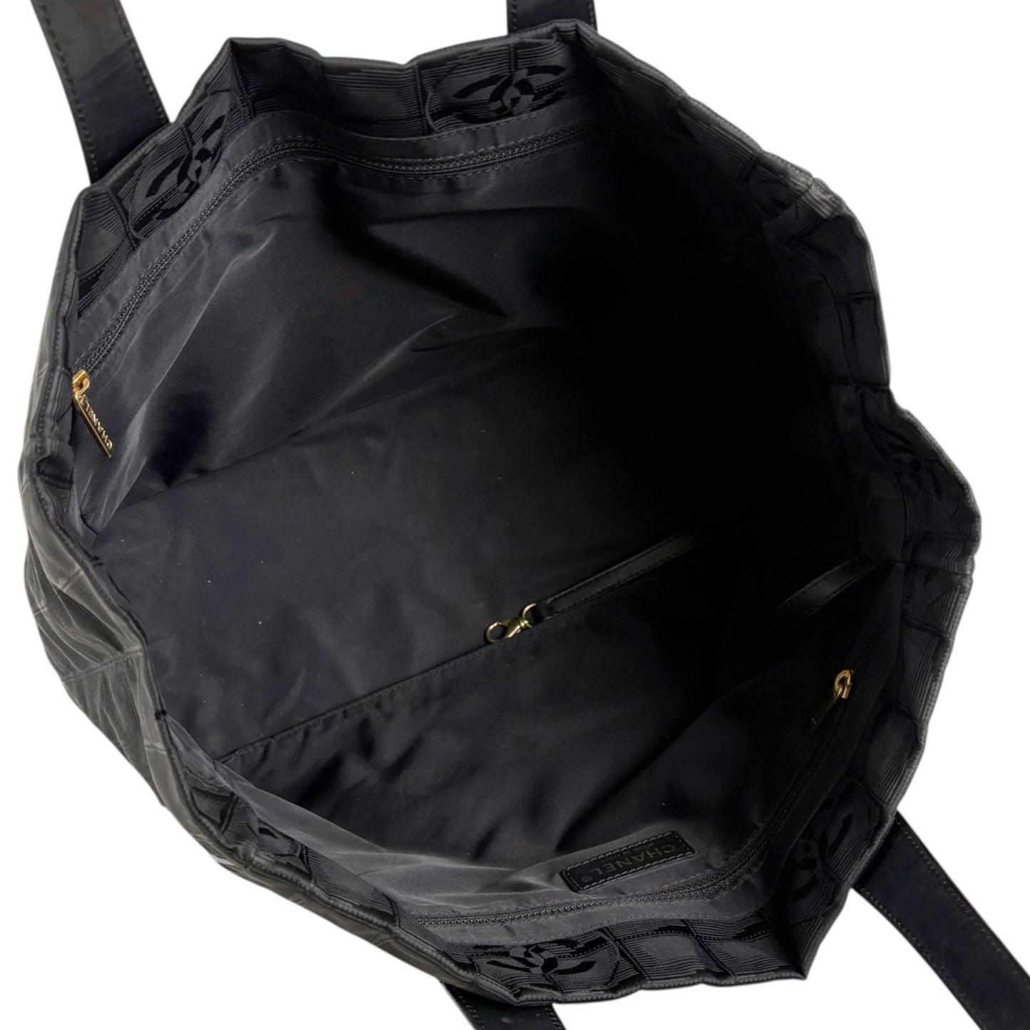 Chanel New Travel Line Tote Shoulder Black Nylon Canvas — view 9