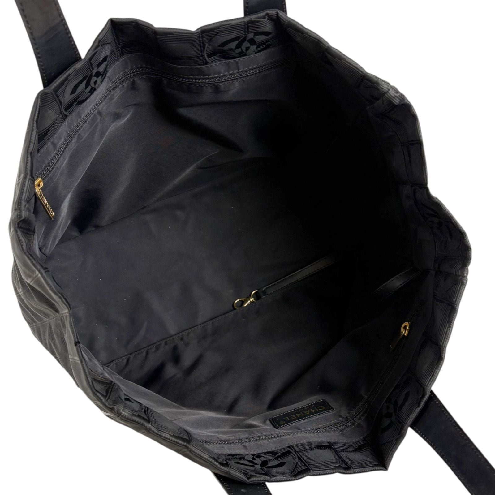 Chanel New Travel Line Tote Shoulder Black Nylon Canvas — view 9