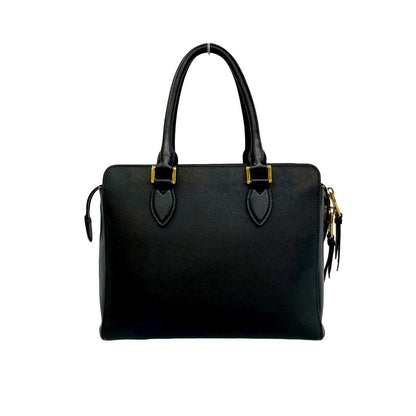 Prada Logo Saffiano Leather 2-Way Mini Tote Shoulder Bag Black — view 3
