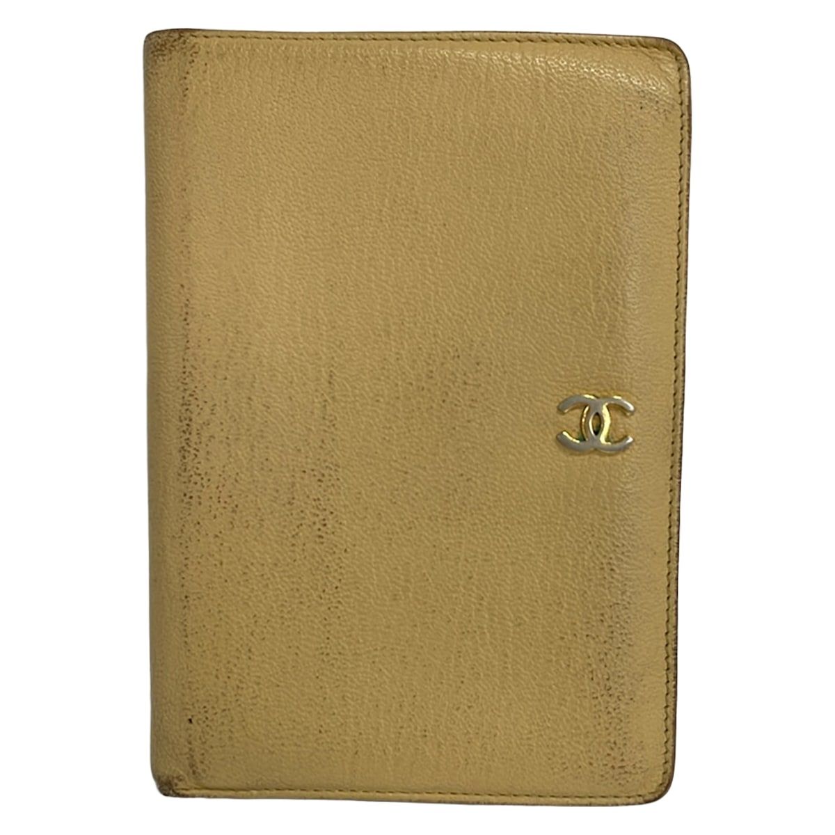 Chanel Bifold Wallet Beige Leather