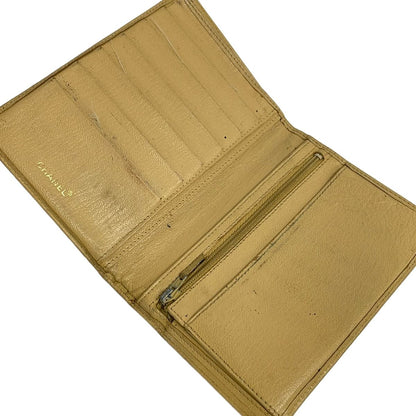 Chanel Bifold Wallet Beige Leather — view 3
