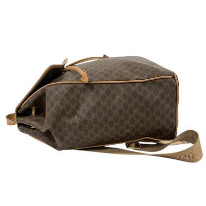Celine Vintage Macadam Blason Triomphe Pattern Logo Ring Leather Backpack Brown — view 5