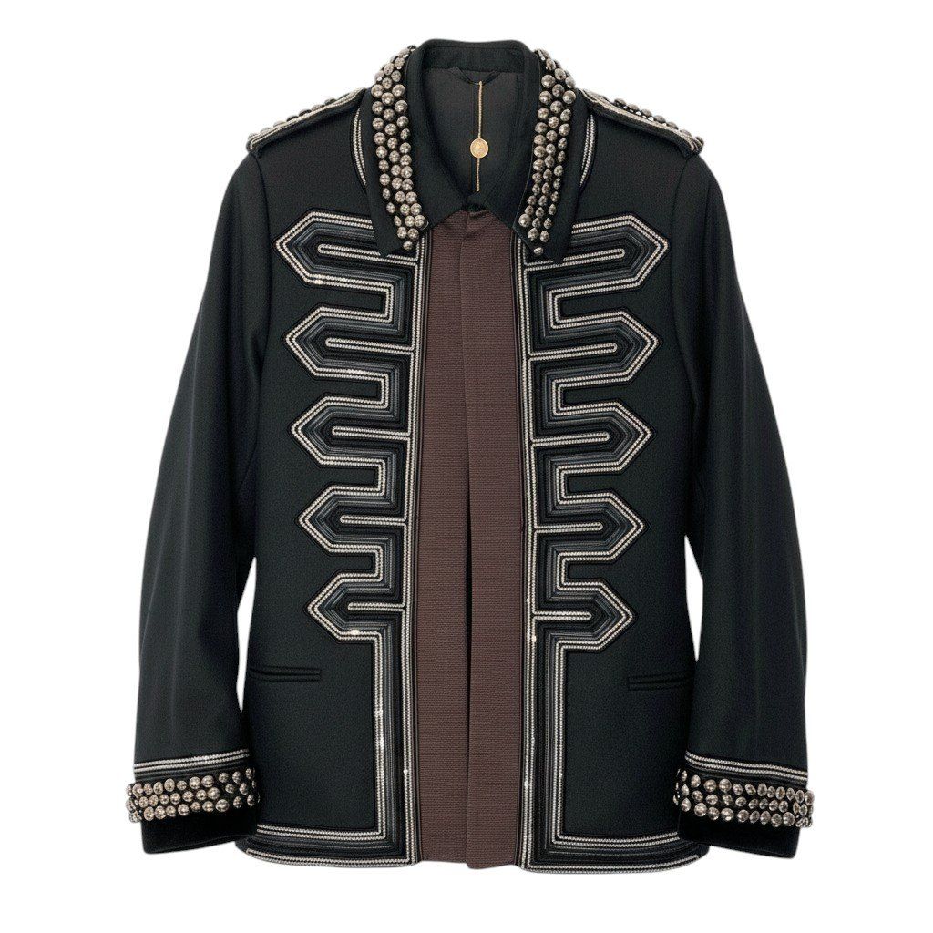 Gucci Dead Runway Studs Chain Decoration Napoleon Jacket 44 Frida Giannini