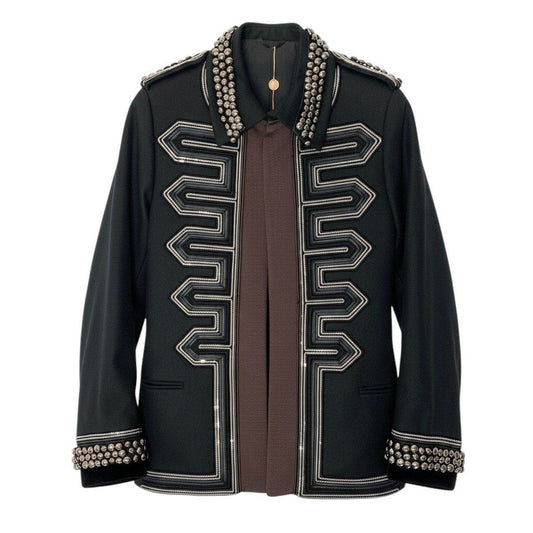 Gucci Dead Runway Studs Chain Decoration Napoleon Jacket 44 Frida Giannini