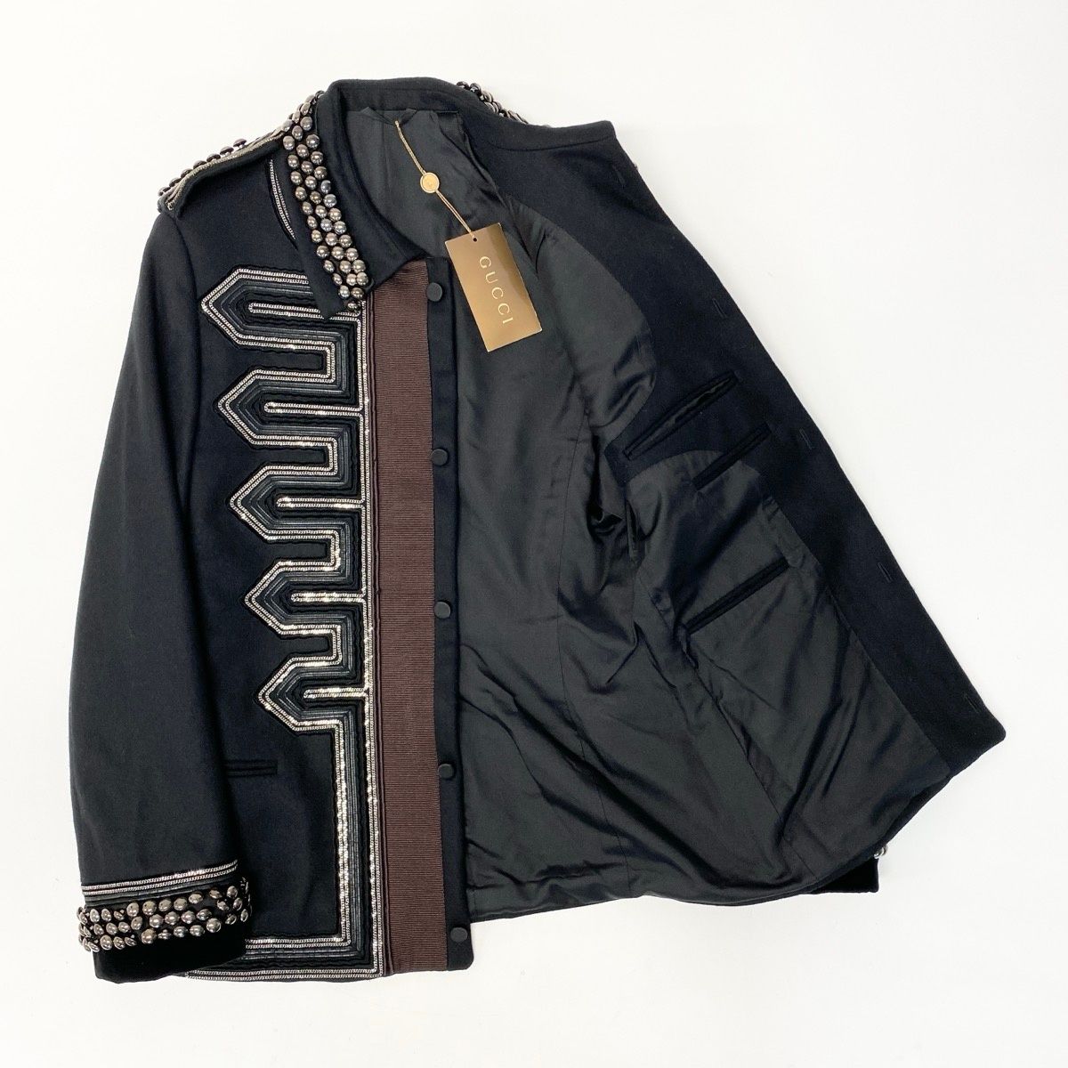 Gucci Dead Runway Studs Chain Decoration Napoleon Jacket 44 Frida Giannini — view 3