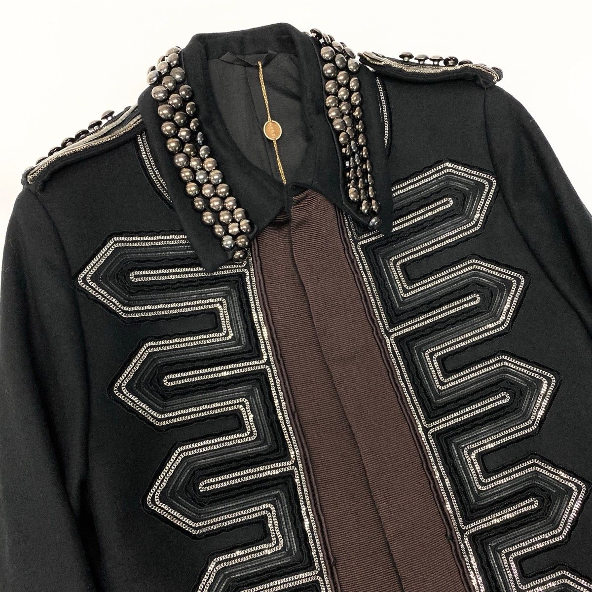 Gucci Dead Runway Studs Chain Decoration Napoleon Jacket 44 Frida Giannini — view 4