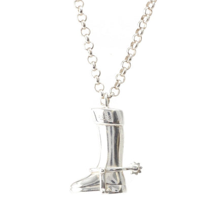 Gucci Boots Motif Chain Necklace 925 Sterling Silver