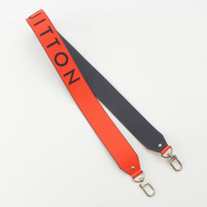 Louis Vuitton Leather Logo Shoulder Strap Volcano Orange Navy — view 3